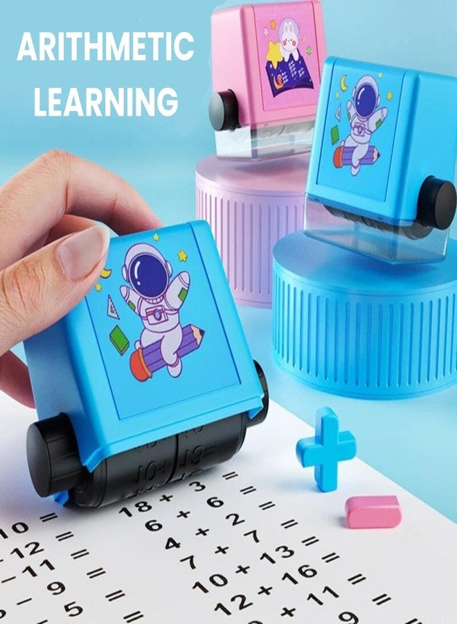 Drumstone 𝟓+𝟓 Year 𝐆𝐔𝐀𝐑𝐀𝐍𝐓𝐄 Smart Math Roller Stamps for Kids Reusable Ink Arithmetic Learning Toy for Preschool & Early Math Practice Number Table Roller for Addition & Subtraction - Image 3